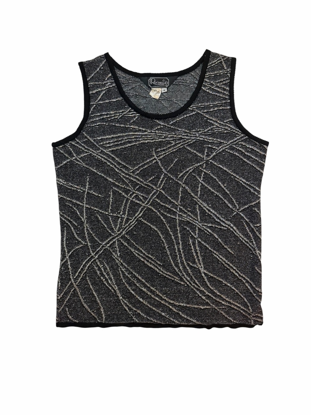 ✨ Rochelle Semi-Sheer Metallic Abstract Tank Top ✨